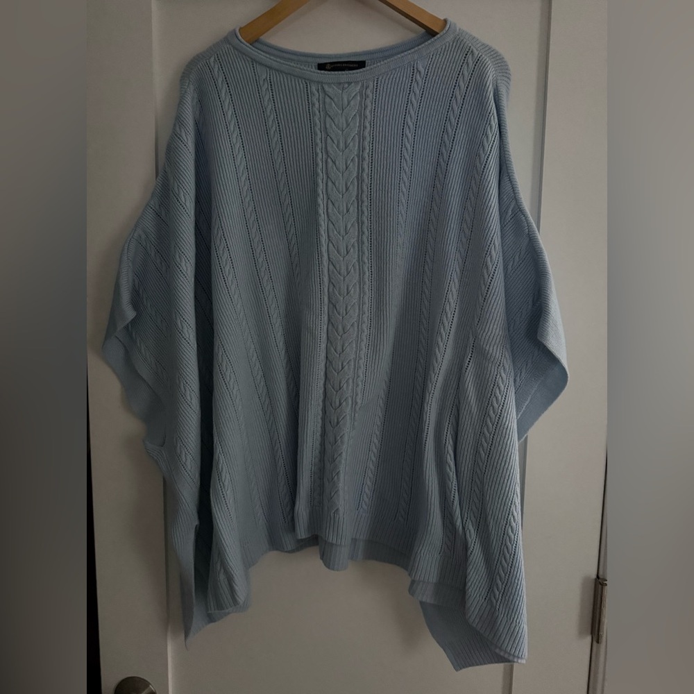 Brooks Brothers Sky Blue Knit Poncho